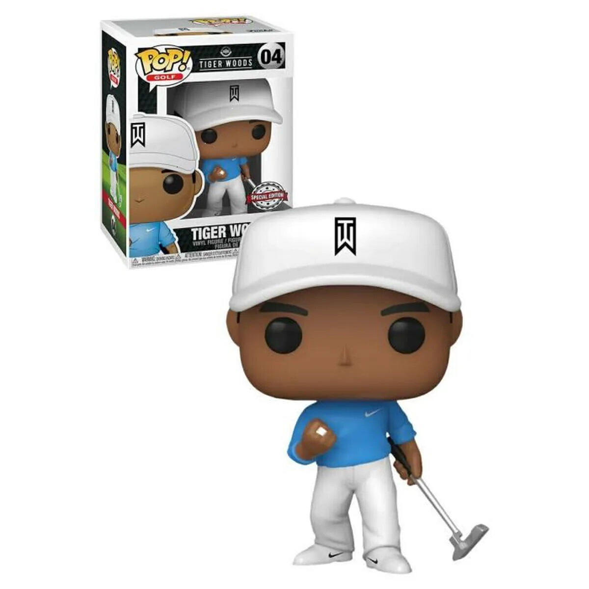 Funko POP! Golf Vinyl Figuur Tiger Woods met blauw shirt - 9 cm