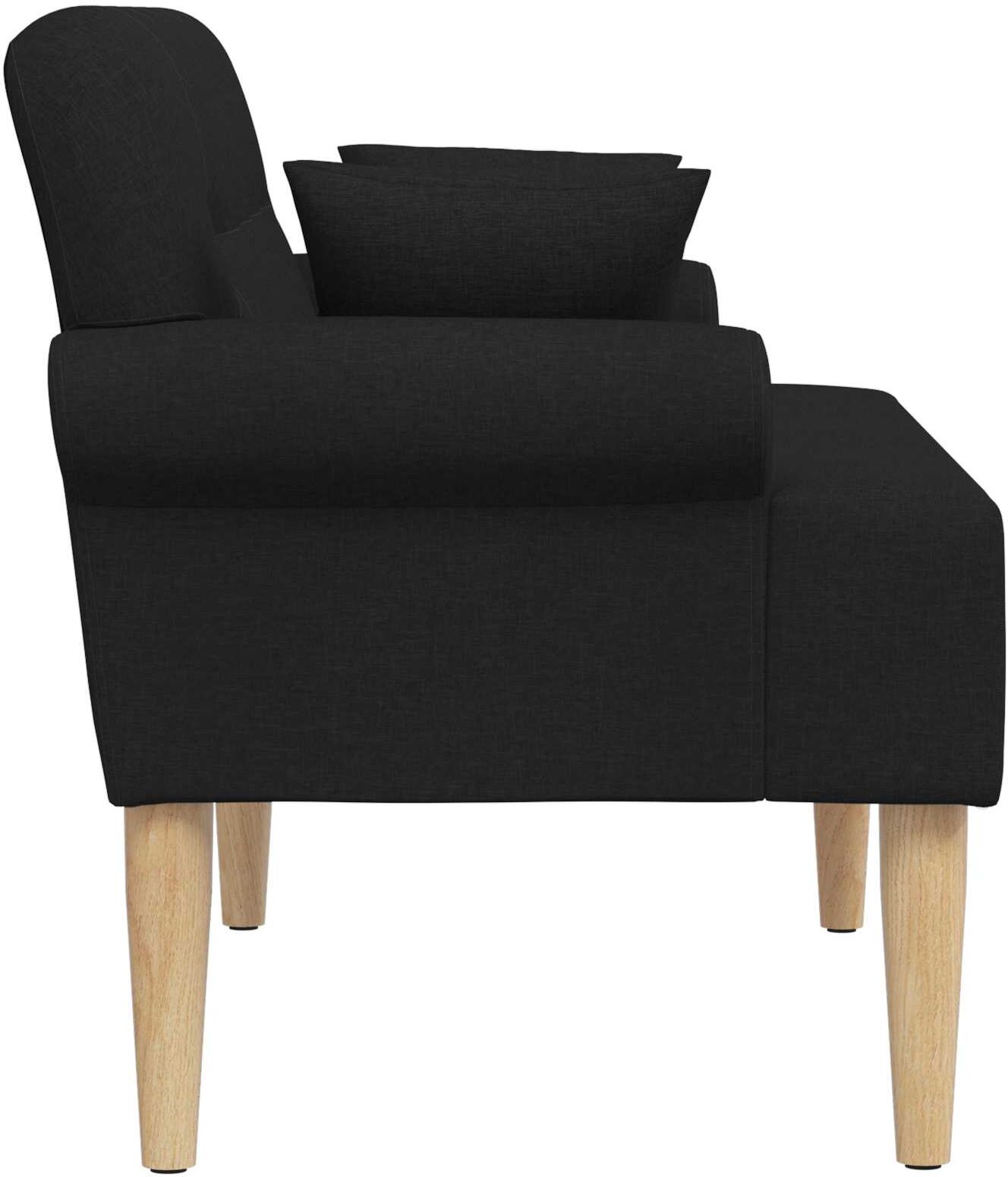 vidaXL Canapé love seat avec capitonnage en boutons Noir Tissu