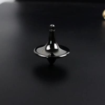 Inspired Finds Metal Gyro Precision Silver Spinning Top With Movie Totem Print black With Hole