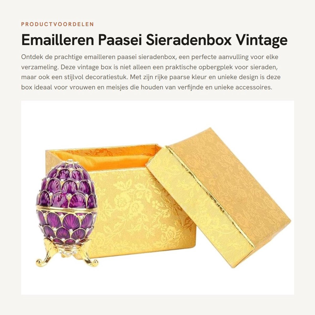 Dailygoods Sieradendoos Geëmailleerd Vintage Paasei Doos