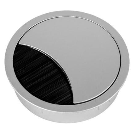 TecLines TKD002S Tisch Kabeldurchführung rund 80mm, silber (TKD002S)