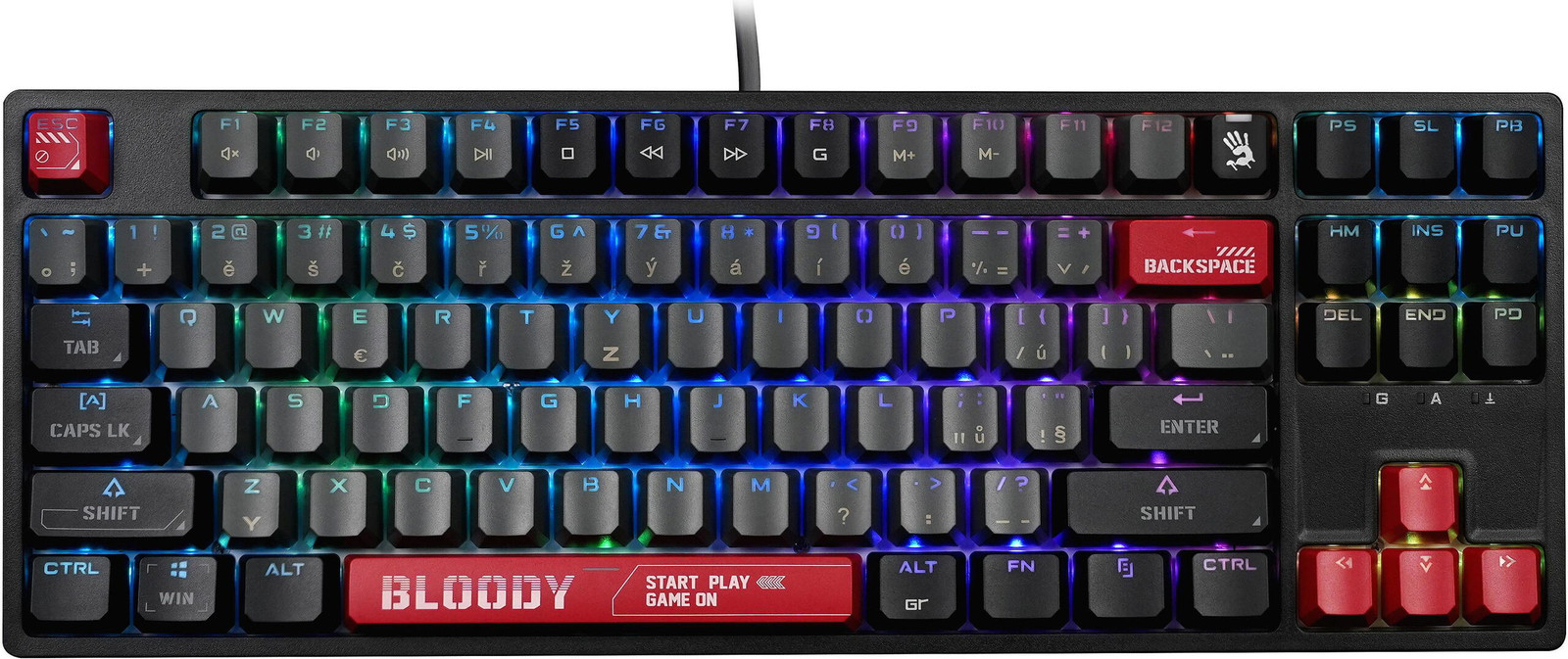 A4tech Bloody S87 Gaming Muis, USB, Zwart/Rood