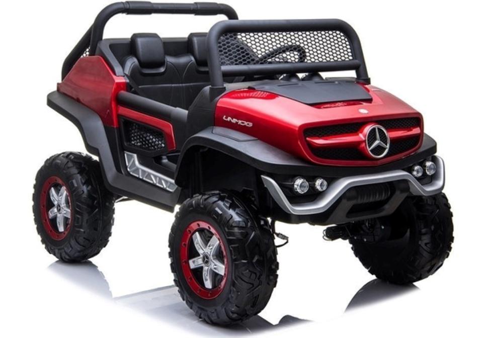 Mercedes UNIMOG Geländewagen 2-Sitzer Kinderauto Kinderelektroauto Kinderfahrzeug 4x45W 12V 14AH Elektroauto SUV BUGGY Rot
