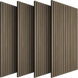 TecTake GmbH tectake Akustikpaneele Sonic Wall IV Holzoptik - 4er Set Eiche dunkel