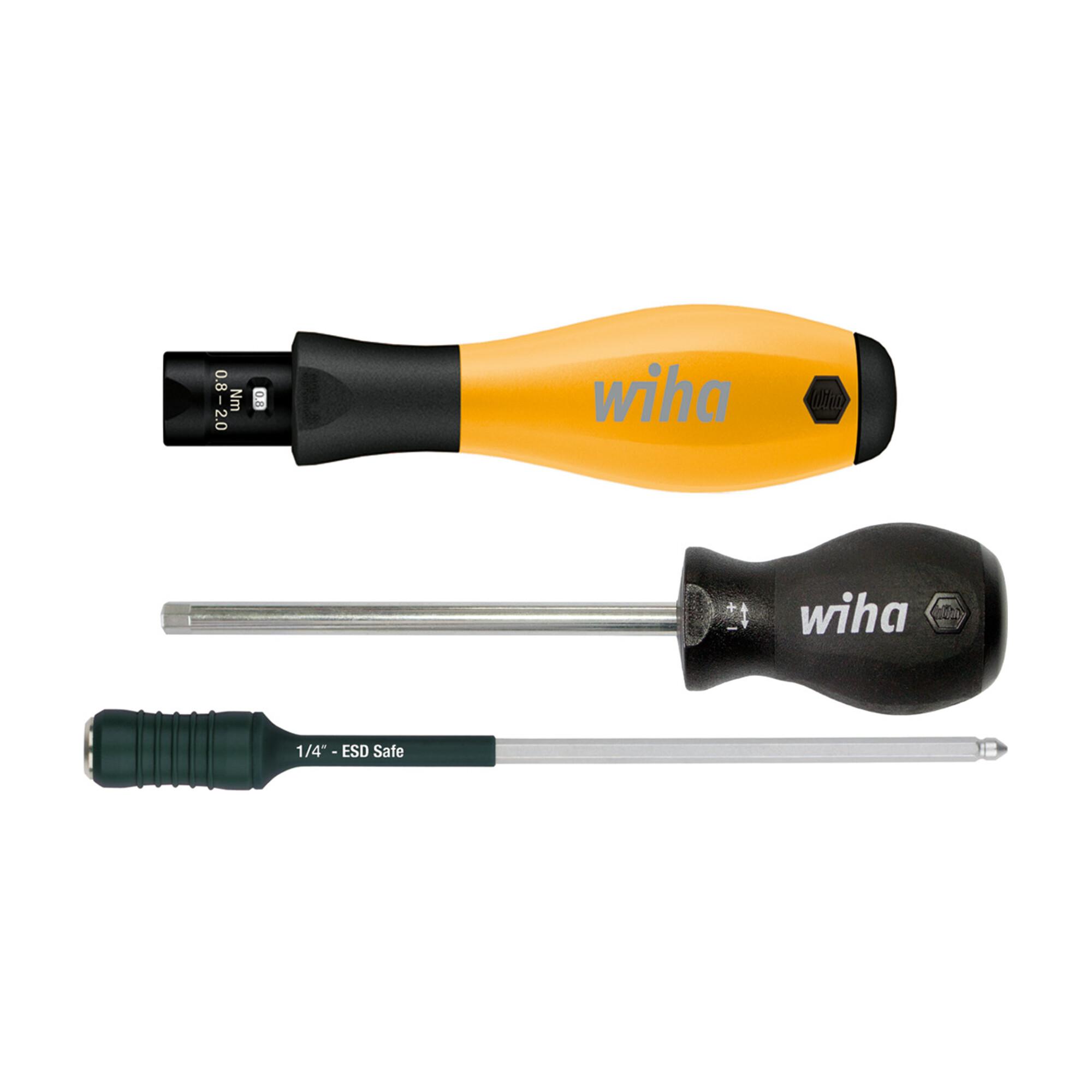 Wiha Drehmoment-Schraubendreher TorqueVario®-S ESD variabel einstellbare Drehmomentbegrenzung 0,8-5,0 Nm, 4 mm (30495)