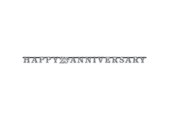 Amscan International 9902204 3 m x 17 cm Sparkling Zilver verjaardag pristmatic Letter Banner