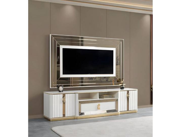 Xlmoebel TV-Schrank Moderner Weißer TV-Ständer für das Wohnzimmer Möbel (TV-Schrank) Made in Europa