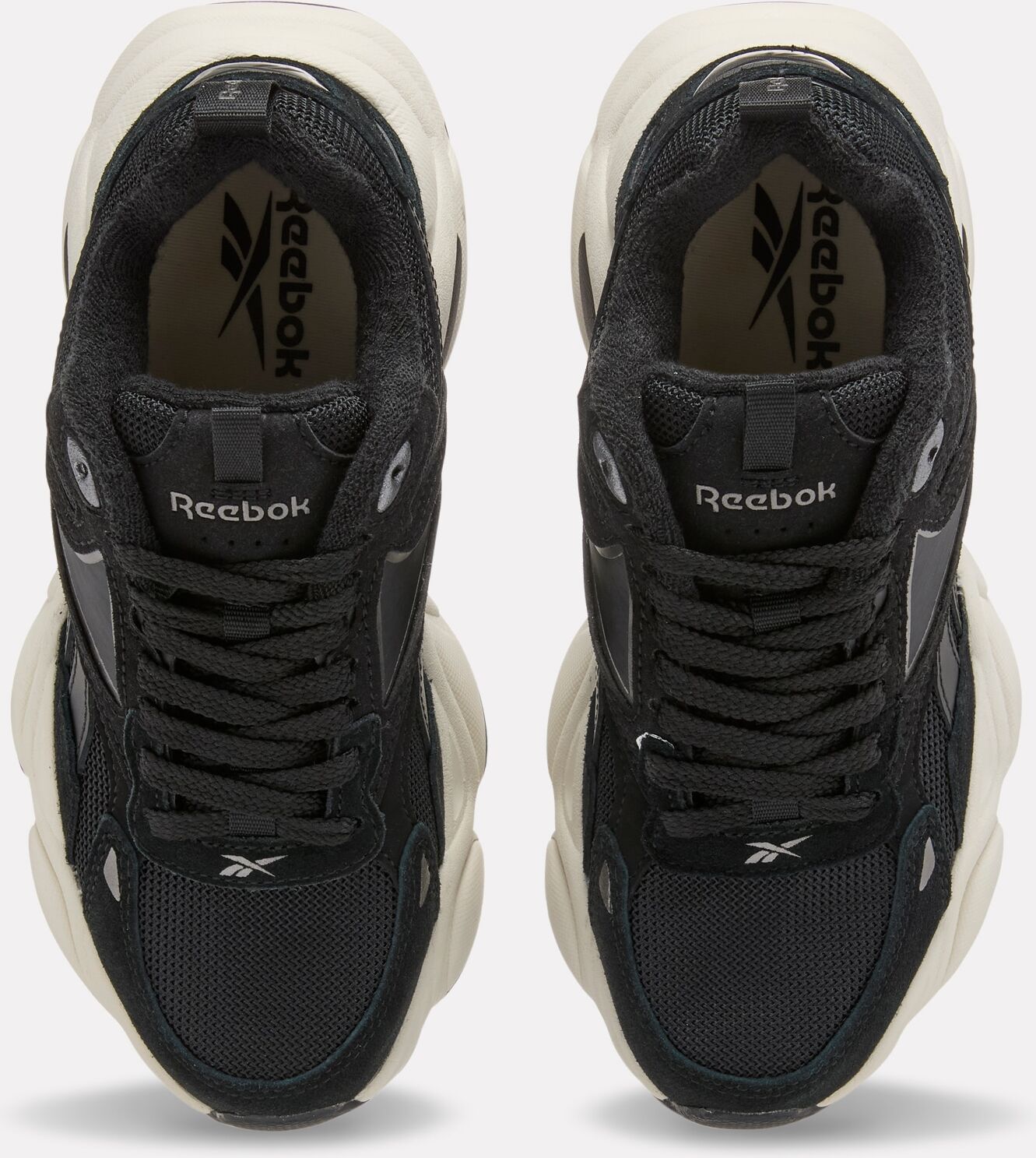 Sneaker REEBOK CLASSIC "REEBOK CHARGE RUN", Damen, Gr. 41, schwarz, vintage chalk, new titanium, Leder, Synthetik, Schuhe Sneaker schwarz, vintage chalk, new titanium 41