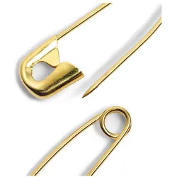 Prym Sicherheitsnadeln Messing gebogen, gold Nr. 2, 38 mm, Karte 150 Stk., Nähzubehör, Gold