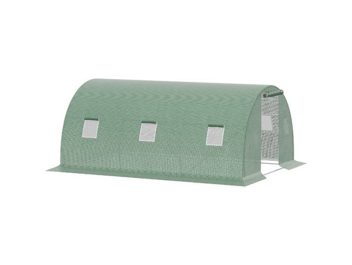Serre tunnel Outsunny 4,5x3x2 m avec parois latérales enroulables vertes