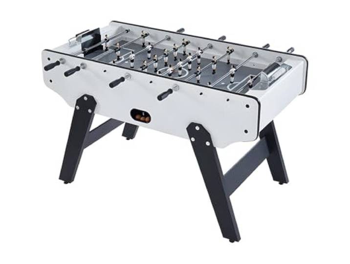 Vente-unique - Tischfußball Suarez Holz Weiß 153x77.6 Höhenverstellbar Rutschfeste Griffe Trendige Mitesser-Zähler