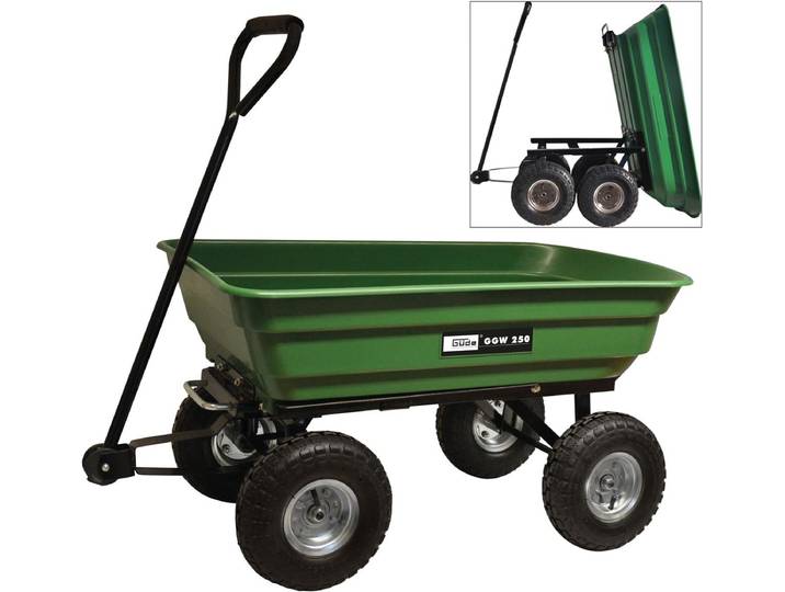 GÜDE Gartenwagen GGW 250 Abfallwagen Laubsammler Bollerwagen 75 Liter bis 250kg