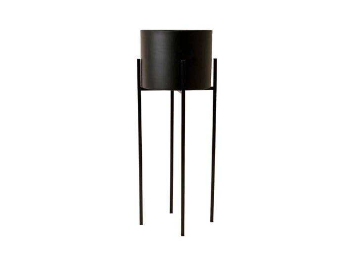 Blumentopf ESMÉE, schwarz, B:23,5cm H:60,5cm, Metall, Pflanzgefässe, Blumentopf