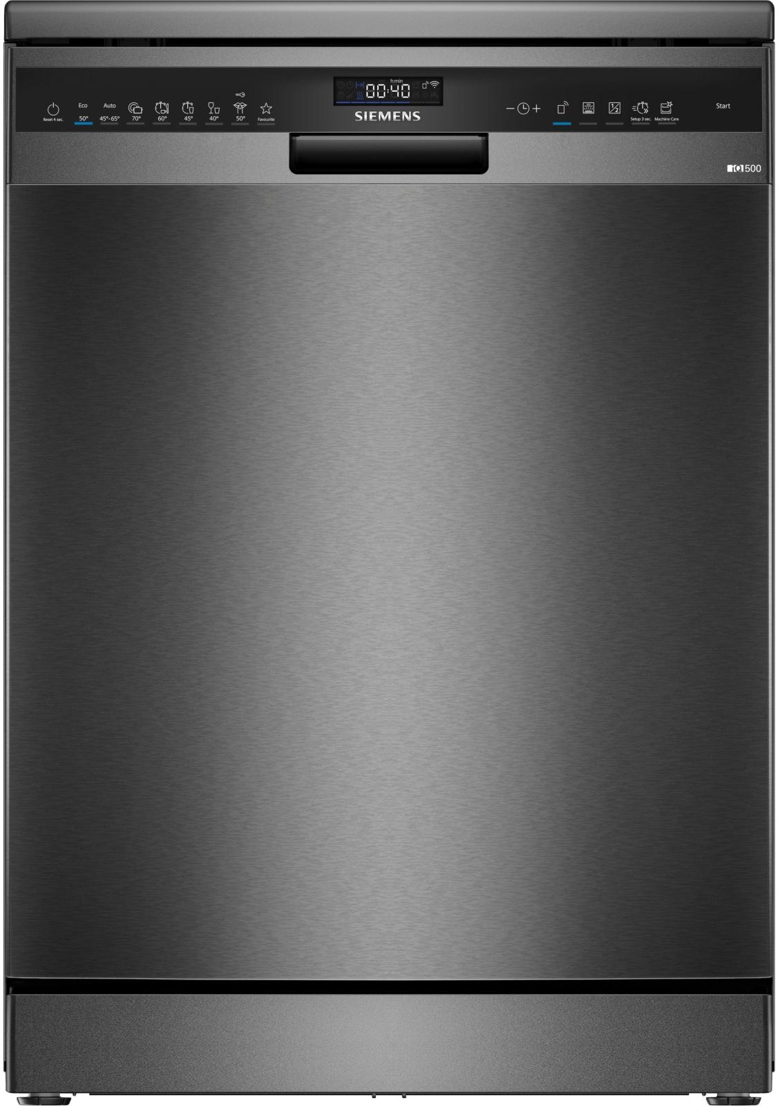 Siemens iQ500 SN25EC13CE, Freistehend, Standardgröße (60 cm), Schwarz, Edelstahl, Schwarz, Weiß, Touchsteuerung