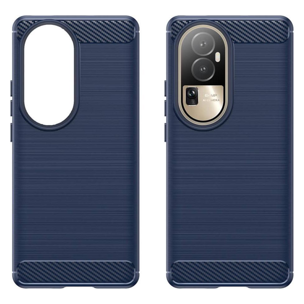 Cover-Discount OPPO Reno 10 / 10 Pro - Metall Carbon Look Hülle dunkelblau (OPPO Reno 10, Oppo Reno 10 Pro) (660152482C)