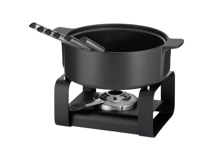 Kela Fondueset, Schwarz, Keramik, 9-teilig, 29x22.5x19 cm, Freizeit & Co, Herbstartikel & Winterartikel