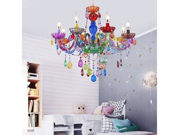 Lustre Moderne Coloré Décoratif, Lustres en Cristal, Pendentifs et Lustres Tiffany, Éclairage Domestique