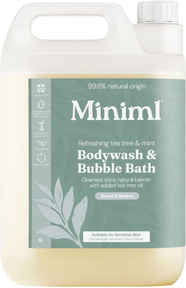 Miniml Bodywash & Bubble Bath Refreshing Tea Tree & Mint 5L