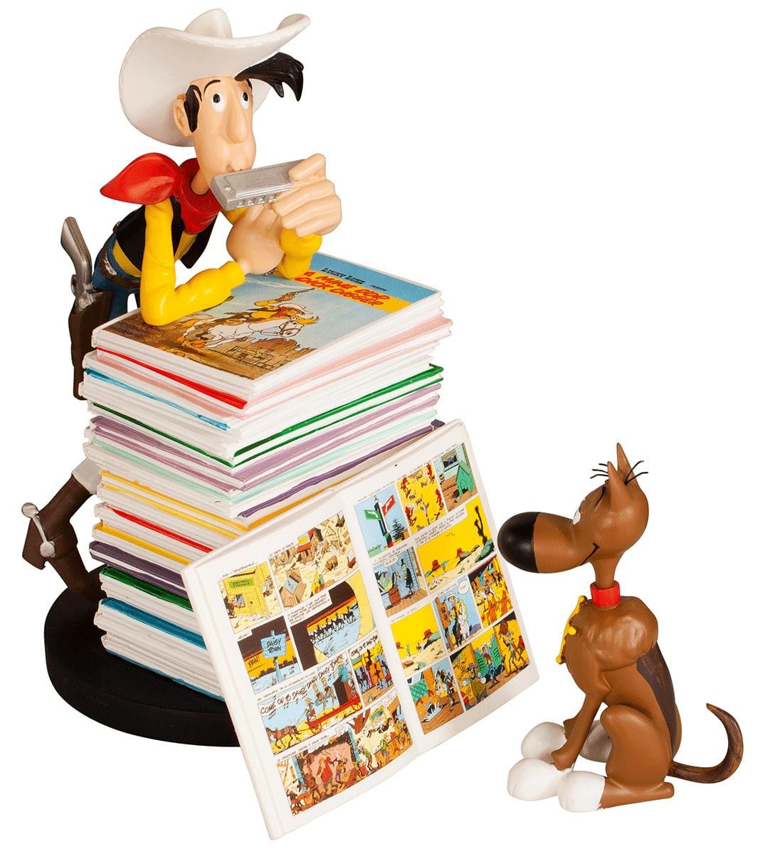 Plastoy SAS PLA00391 Lucky Luke en Rantanplan Stapel boeken