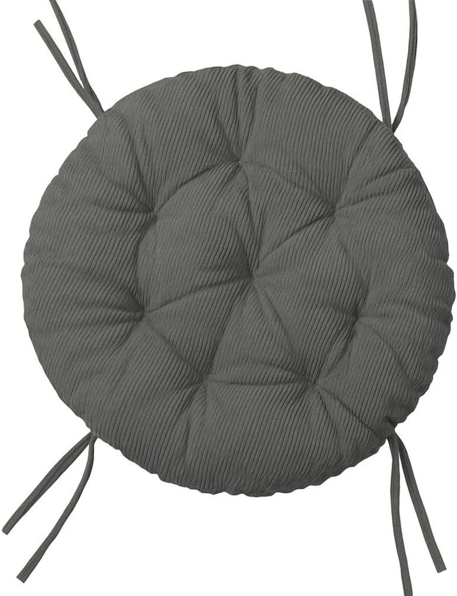 Papasan Zitkussen - Rond Zitkussen - Waterafstotend Corduroy - Grijs - Diameter: 110 cm