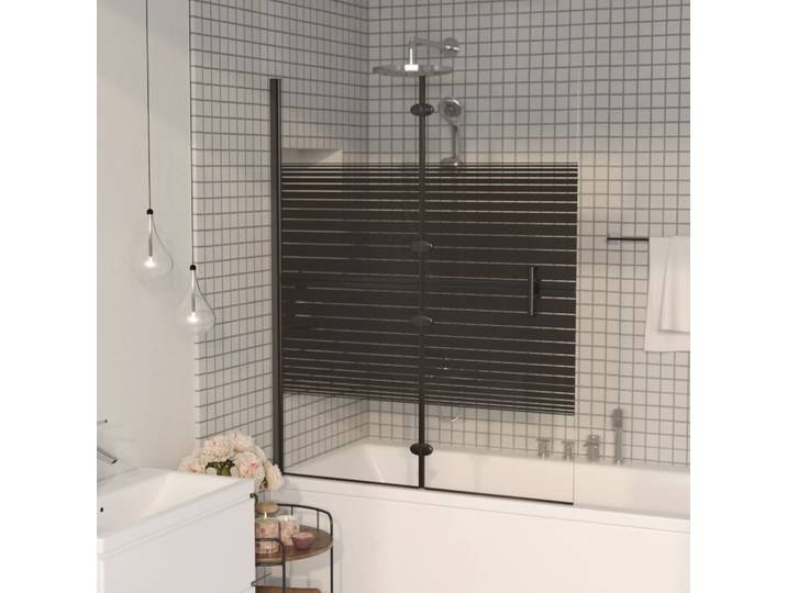 vidaXL Faltbare Duschkabine ESG 120x140 cm Schwarz