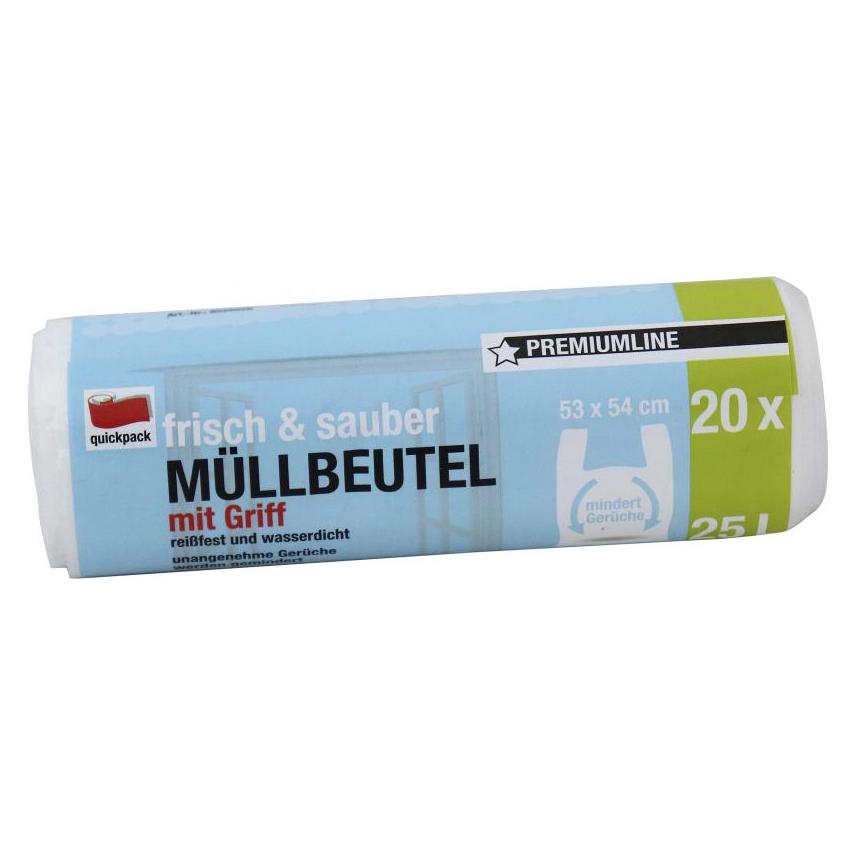 Quickpack Müllbeutel frisch & sauber 25,0 l transparent, 20 St. (20x, 25 l) (852502)