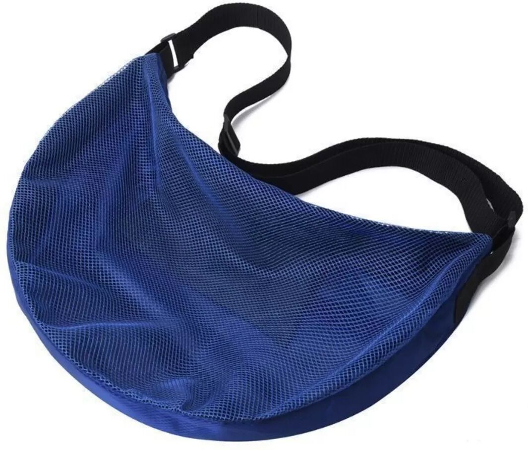 INF Große Mesh-Fußball- und Volleyballtasche mit großer Kapazität - Ein-Schulter-Sling, Mehrfachfächer Sporttragebag Dunkelblau