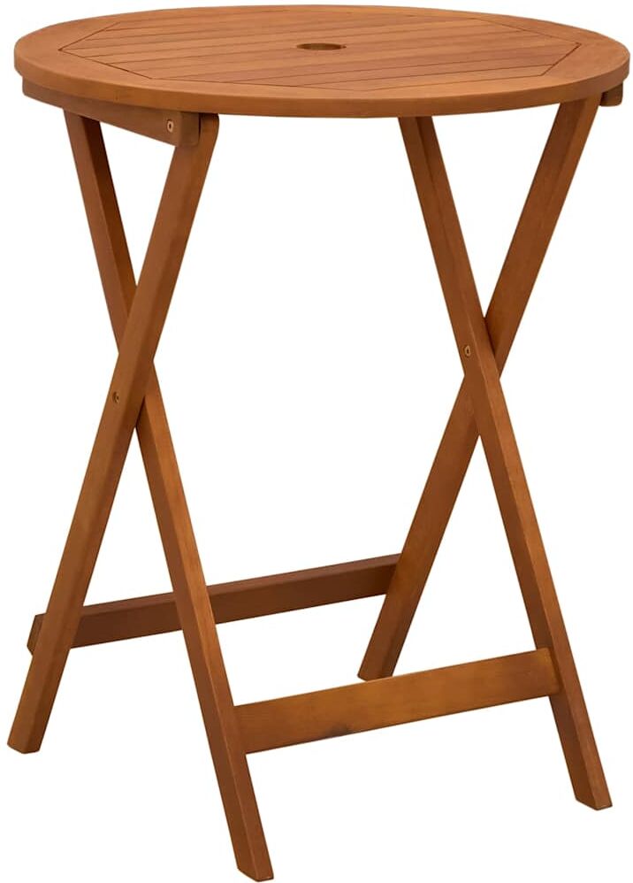 vidaXL Table de jardin pliable Ø60x75 cm Bois d'eucalyptus solide