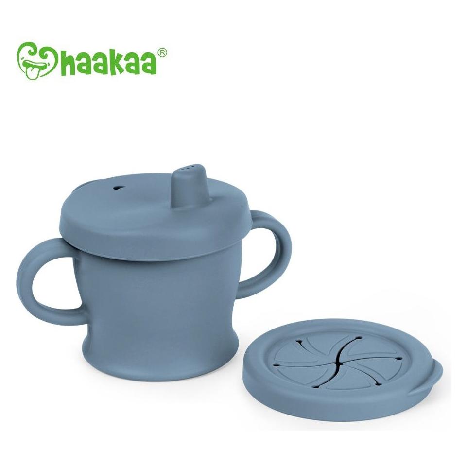 Haakaa Trink und Snack Tasse - Stahlblau (BHK125-B)