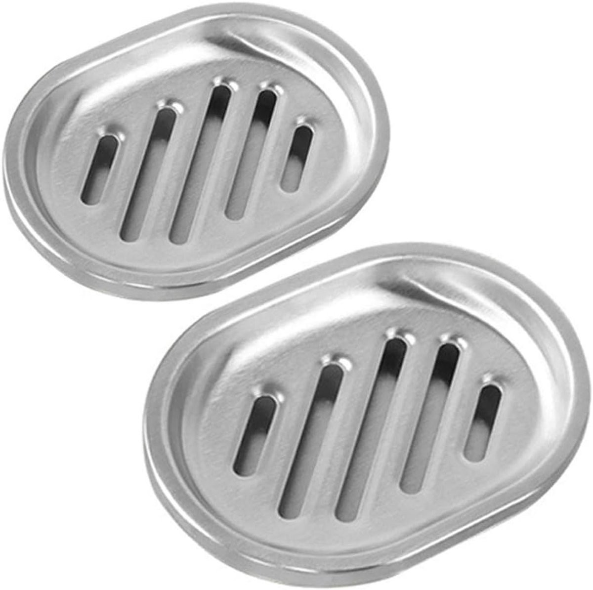 2-delige RVS zeephouder en sponsorganizer met drainage in zilver