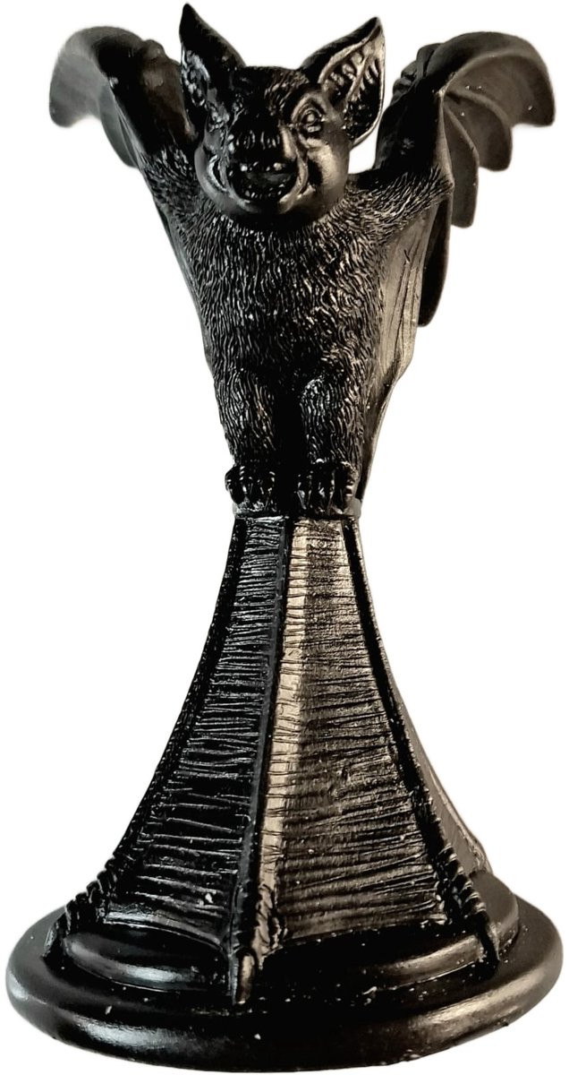 Zwart Vleermuis Beeldje als Kaarsenhouder voor Binnen - Gothic Decoratie