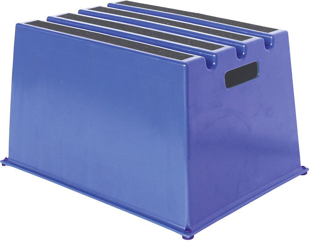Kunststoff-Tritt mit rutschfesten Stufen, Traglast 150 kg, 1 Stufe, blau, ab 2 Stk Twinco