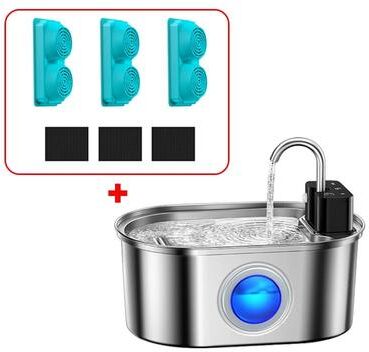 Uplift Treasures ROJECO Smart Stainless Steel Pet Water Fountain add 3 Filters Set
