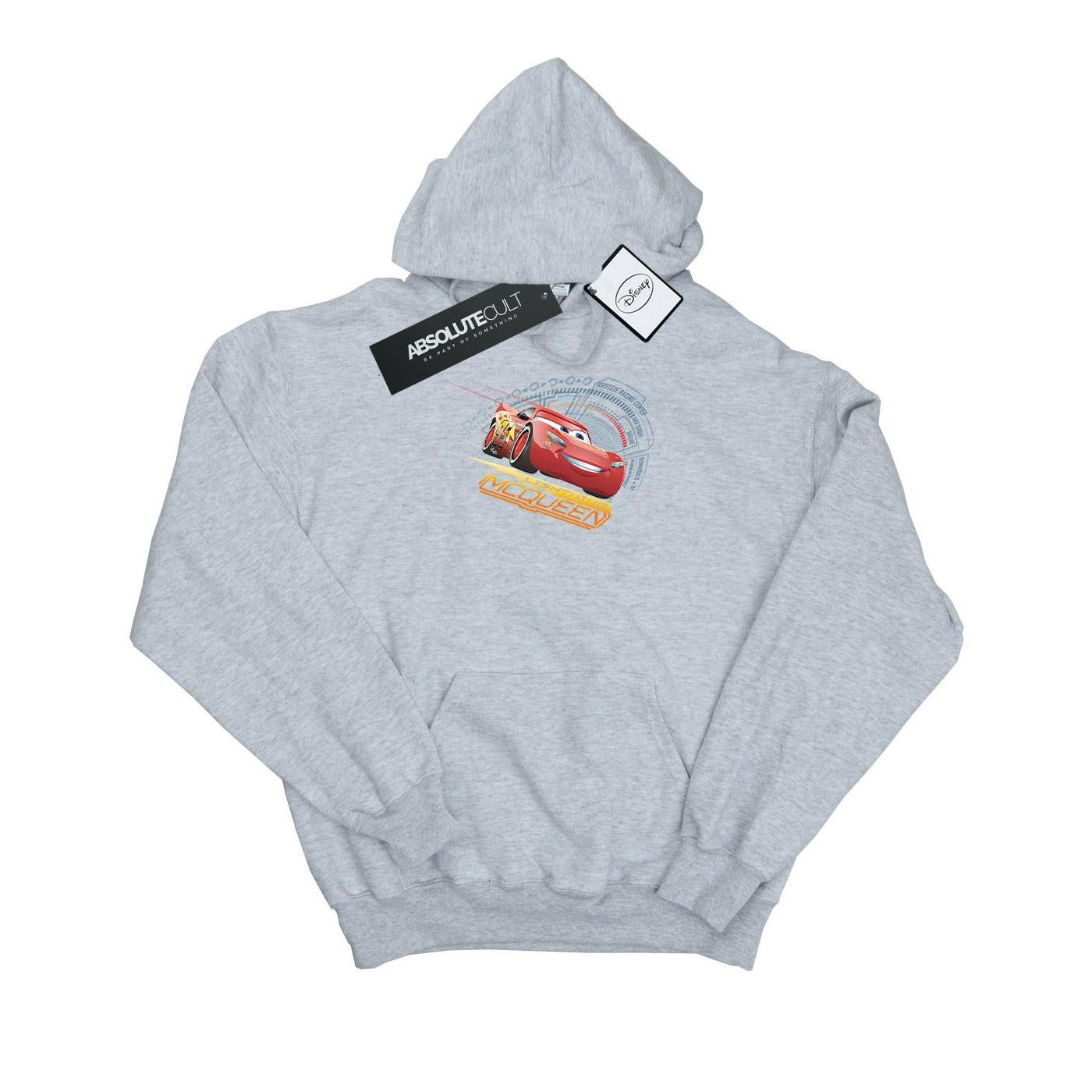 Disney Heren Cars Lightning McQueen Hoodie (Sportgrijs)
