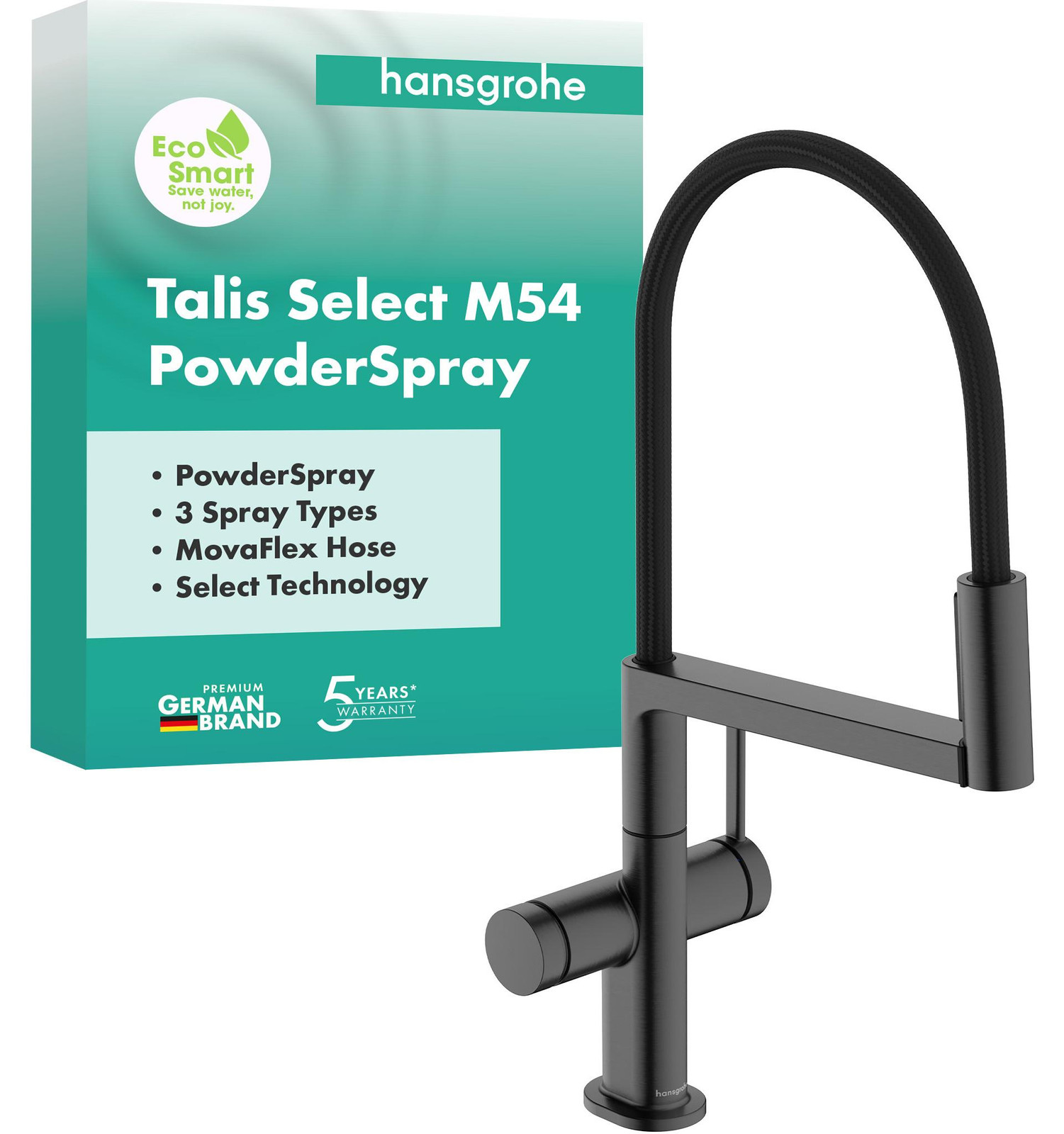 Hansgrohe Talis Select M54 PowderSpray Keukenmengkraan met uittrekbare spout en 3 straalpatronen