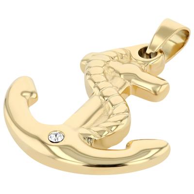 Kettenanhänger ADELIA´S "Anhänger aus Edelstahl mit Strass Steinchen", gold, Schmuckanhänger, Damen, Edelstahl, Kettenanhänger, Geschenkidee: zeitlos und vielseitig