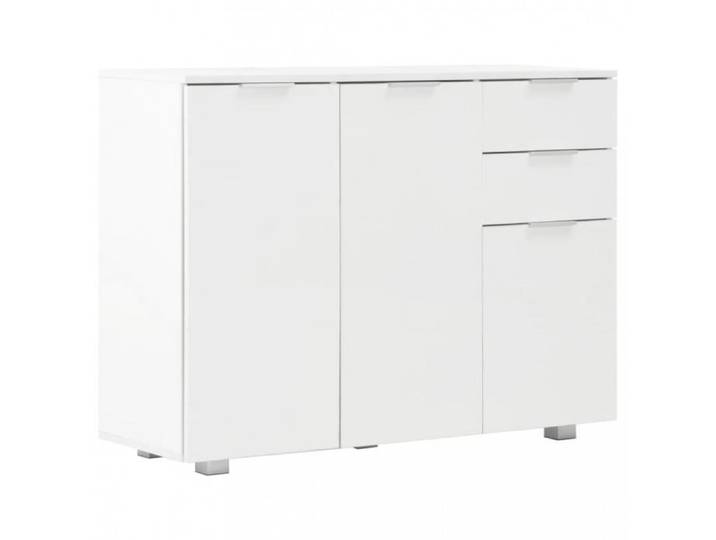 Buffet bas - Magnifique - Blanc brillant - Porte(s) et tiroir(s) - Salle à manger - Meuble de séjour