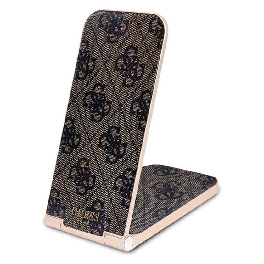 Guess składana ład. indukcyjna 2w1 GUDCFAL4PEGW 15W brązowy/brown 4G Pattern MagSafe (15 W) (1467198017)