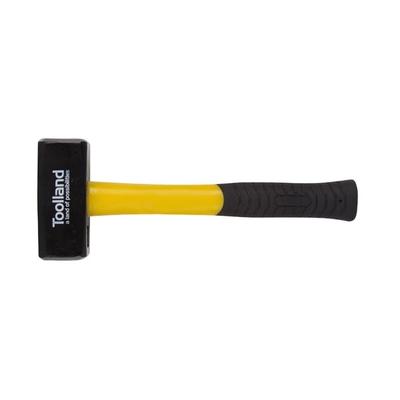 Toolland Fäustel, Stahlkopf 1500 g, Glasfaserstiel für Stärke & Langlebigkeit, gelb/schwarz