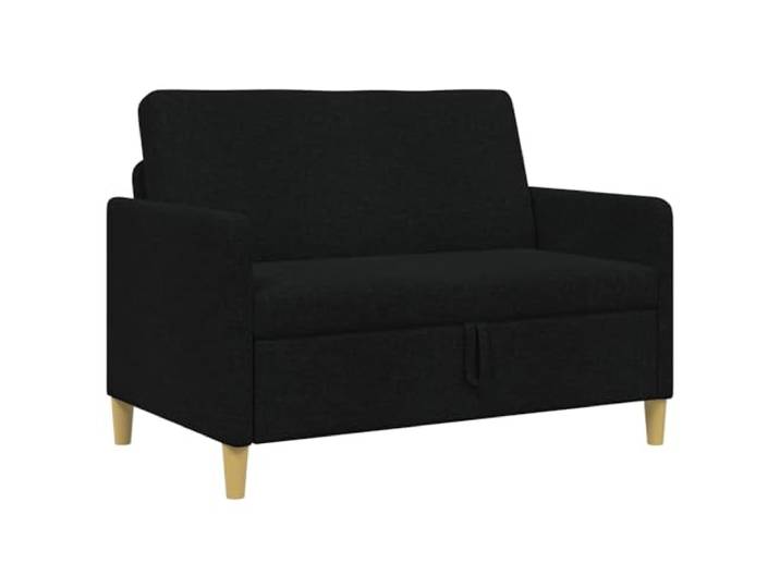 VIHHQGC Sofa mit Stauraum Schwarz 122 x 78 x 87 cm Polyester Abnehmbare Bezüge, Schaum- und Faserfüllung, Metallrahmen, braune Beine, platzsparend