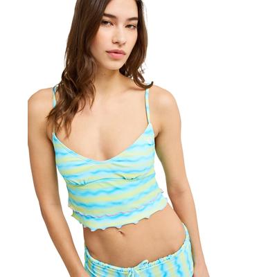 Tankini-Top ROXY "Neon Queen Tank Top", Damen, Gr. XL, blau (tanager turquoise neon queen), Obermaterial: 85% Polyester, 15% Elasthan., Bikini-Oberteile