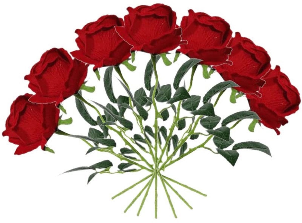 Dailygoods Kunstmatige Rozen 30 Stuks - Flanel Bloemen met Lange Stelen - Decoratieve Neprozen