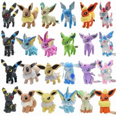 Lush Living Finds Pokemon Plush Toy, Mimikyu Eevee Umbreon Flareon Jolteon Vaporeon Glaceon Sylveon Espeon Evolution Stuffed Peluche Doll h Stand Eevee
