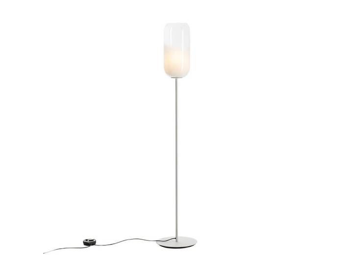 ARTEMIDE lampadaire GOPLE (Blanc ombrstructure blanche - Aluminium et verre soufflé)