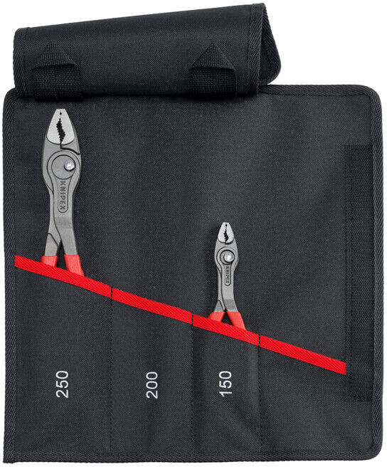 Knipex Jeu de pinces à prise frontale 2 pcs 150/250 mm avec sacoche rouleau, poignées plastique (00 19 61 V02)