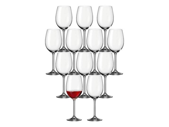 Leonardo Living Rotweinglas Daily transparent 460 ml 12er Set, Transparent, Glas, Gläser, Weingläser