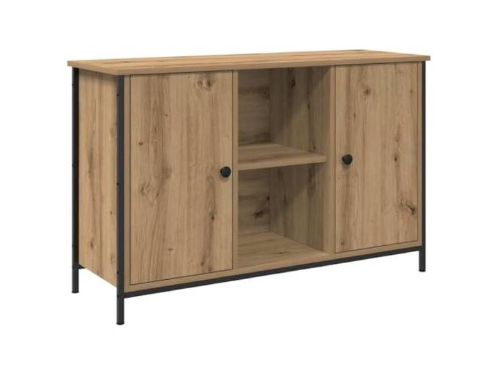 GKHPYURE Set TV-Möbel Eiche Handwerk 101 x 35 x 65 cm Mehrschichtholz, 2 Türen, 2 Einlegeböden, Wandmontage, platzsparend, für Wohnzimmer