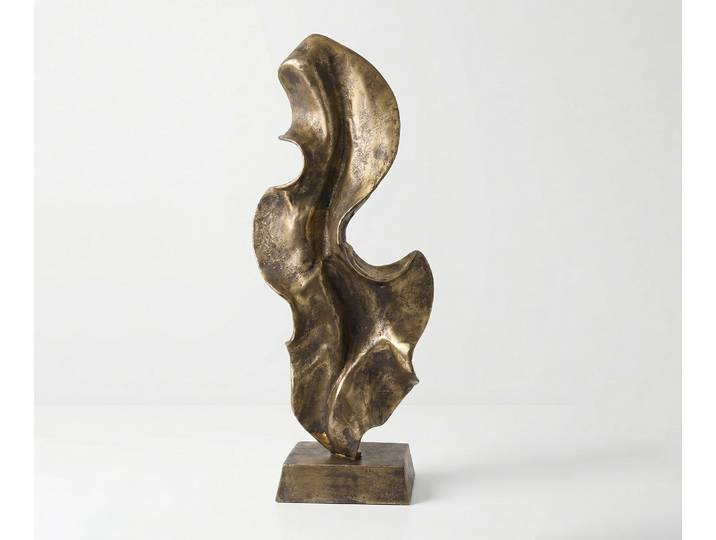 Sculpture Arvena l37 x P16 x H92 cm Aluminium Oro Antico Faite main