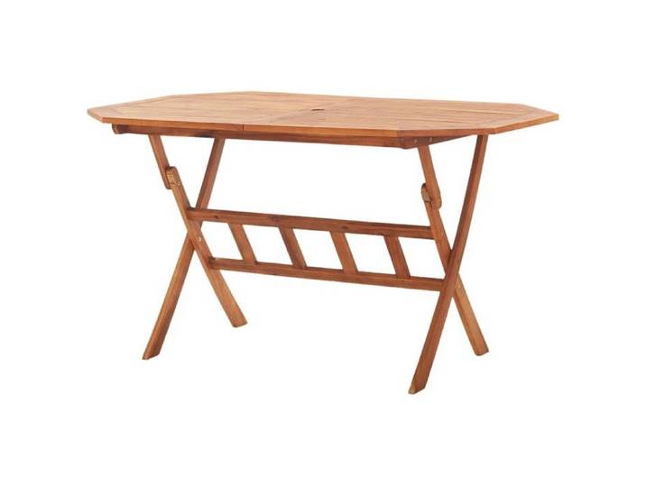 Black Friday  Table pliable de jardin - BURKE - Cadre solide - 135x85x75 cm Bois d'acacia massif TTT993