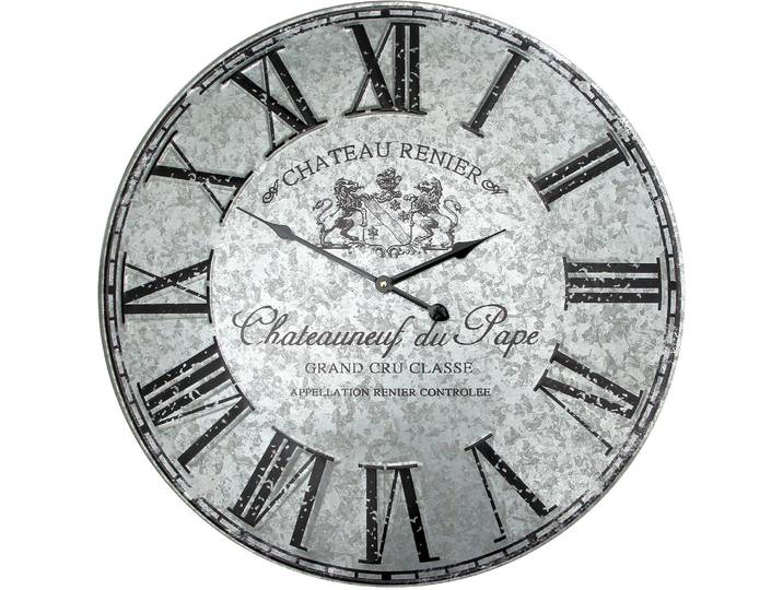 Wanduhr AMBIENTE HAUS Wanduhr - Metall 58cm , silber (silberfarben), B:58cm H:58cm T:4cm, Wanduhren, Wanduhr